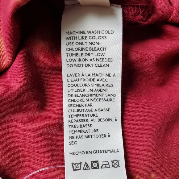Free People Tie Dye Cotton Tunic Long Sleeve T-Shirt, S Brown Red Go… - Picture 9 of 11